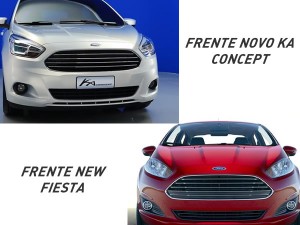 Comparativo - Frente Novo Ka 2015 e New Fiesta
