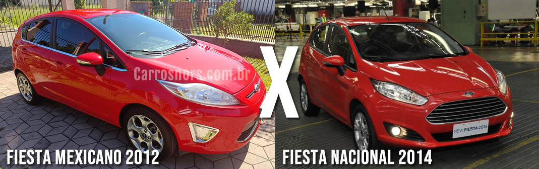 Comparativo frente New Fiesta mexicano com Fiesta nacional